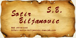 Sotir Biljanović vizit kartica